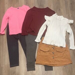 Clothing Set/Bundle - 3 shirts, 1 skirt, 2 pants